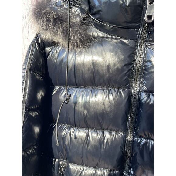 SWITCH REMARKABLE Men’s Puffer Coat Jacket Studded Insulated Fur Hood Black XL - Picture 5 of 12